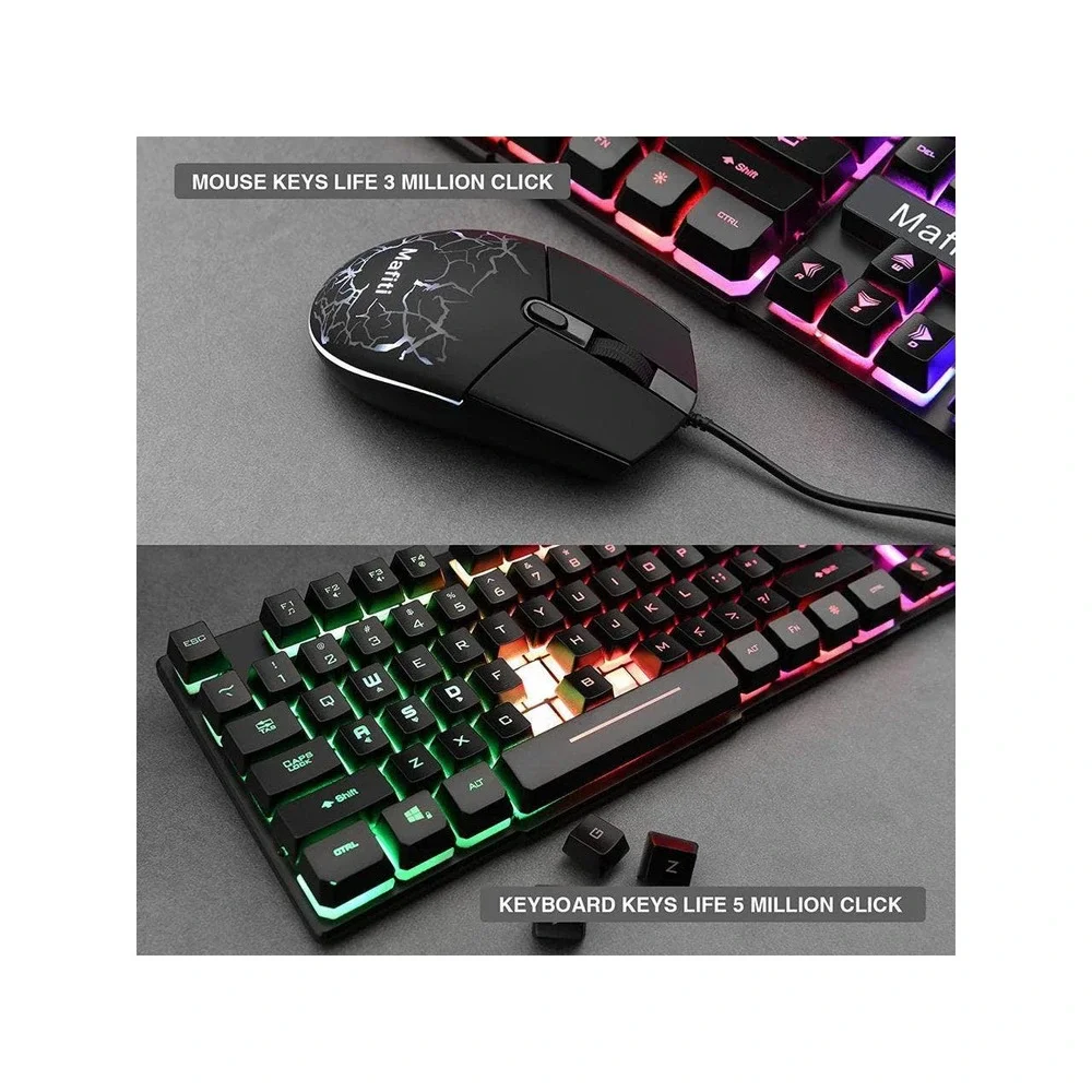 NEW Mafiti Colorful Backlit Gaming Keyboard with mouse